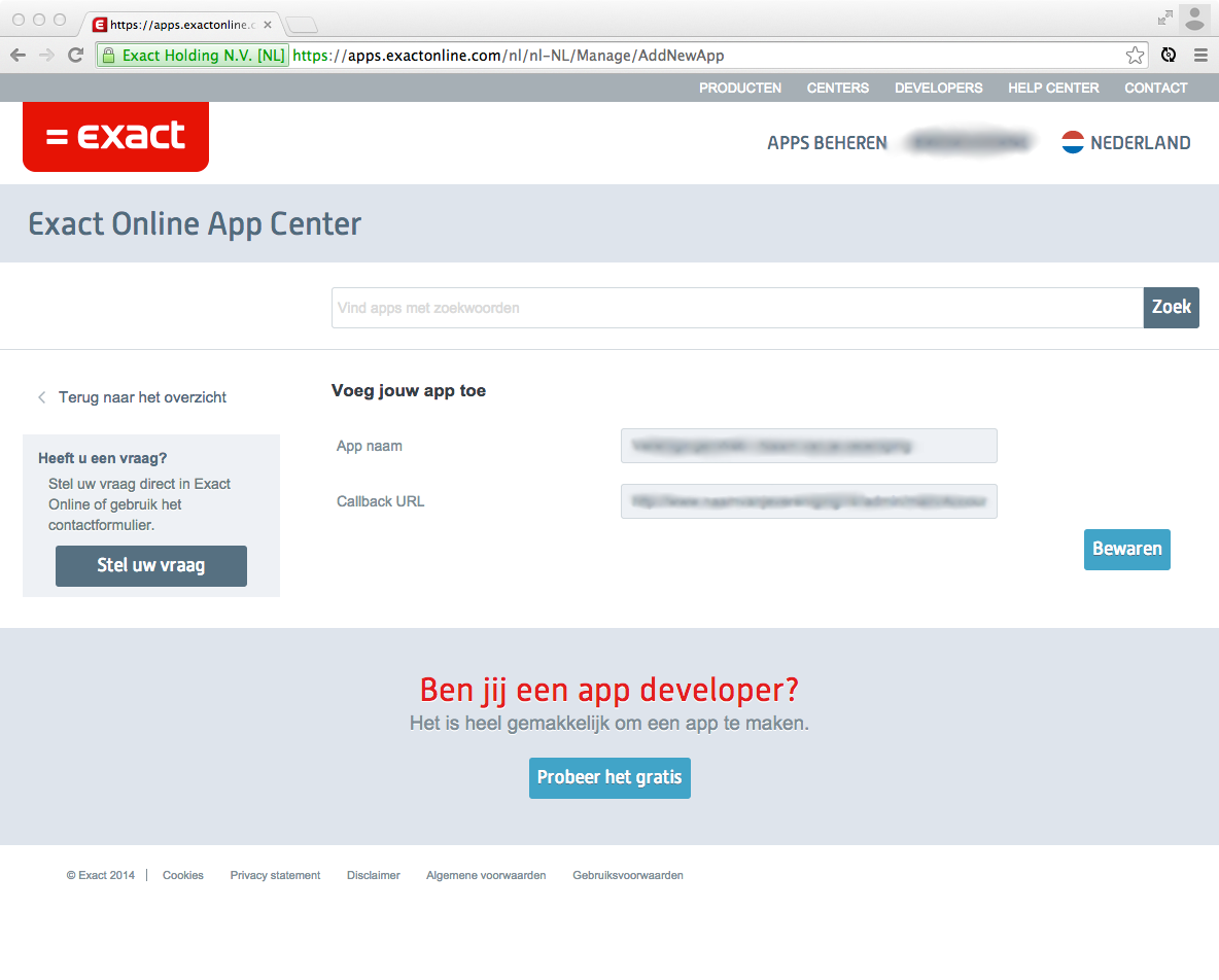 Exact Online koppeling stap 4 - 2